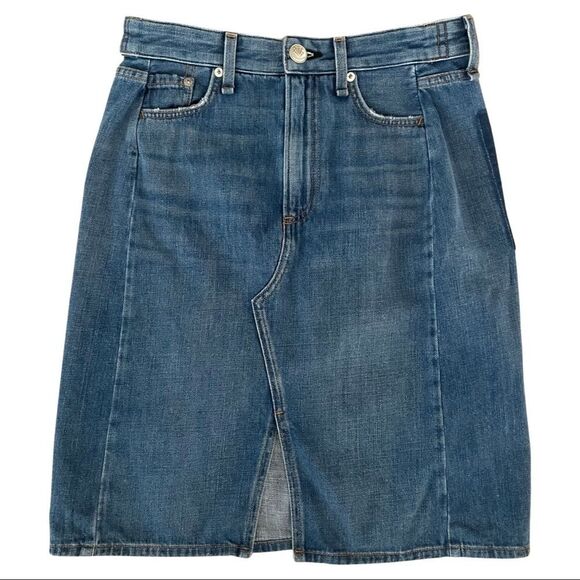 Rag & Bone Super High Rise Clean Dobbie Custom Skirt WDD19F1B20KDDH Size 27 - Picture 1 of 9